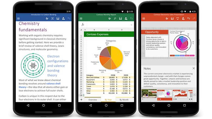 Microsoft lance Word, Excel et PowerPoint sur les mobiles Android