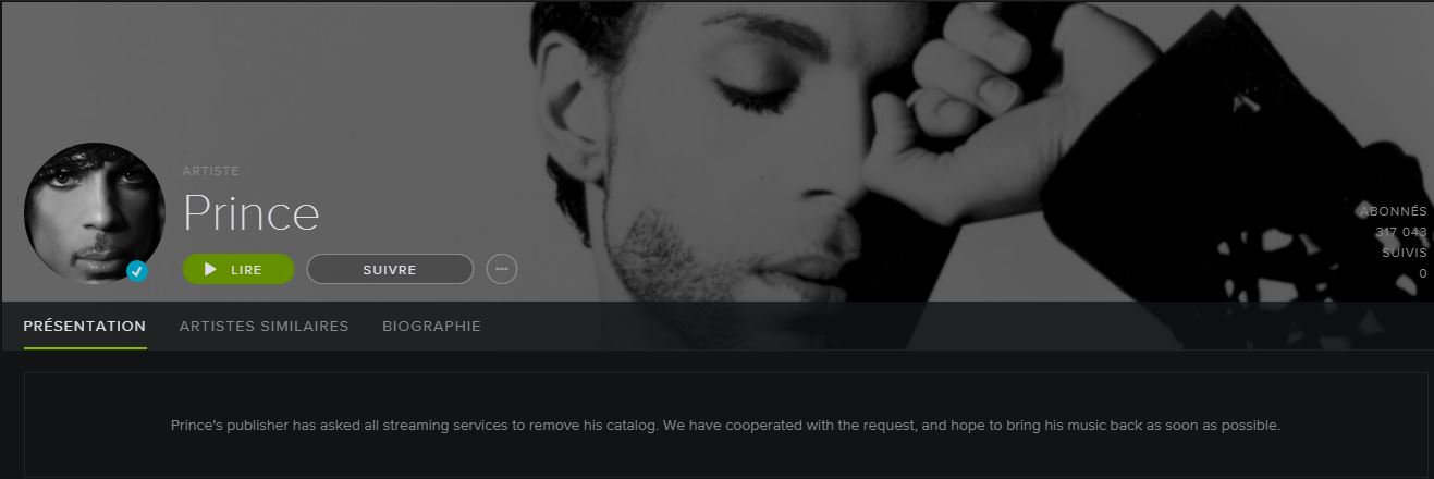 Streaming : Prince retire ses albums de certains services