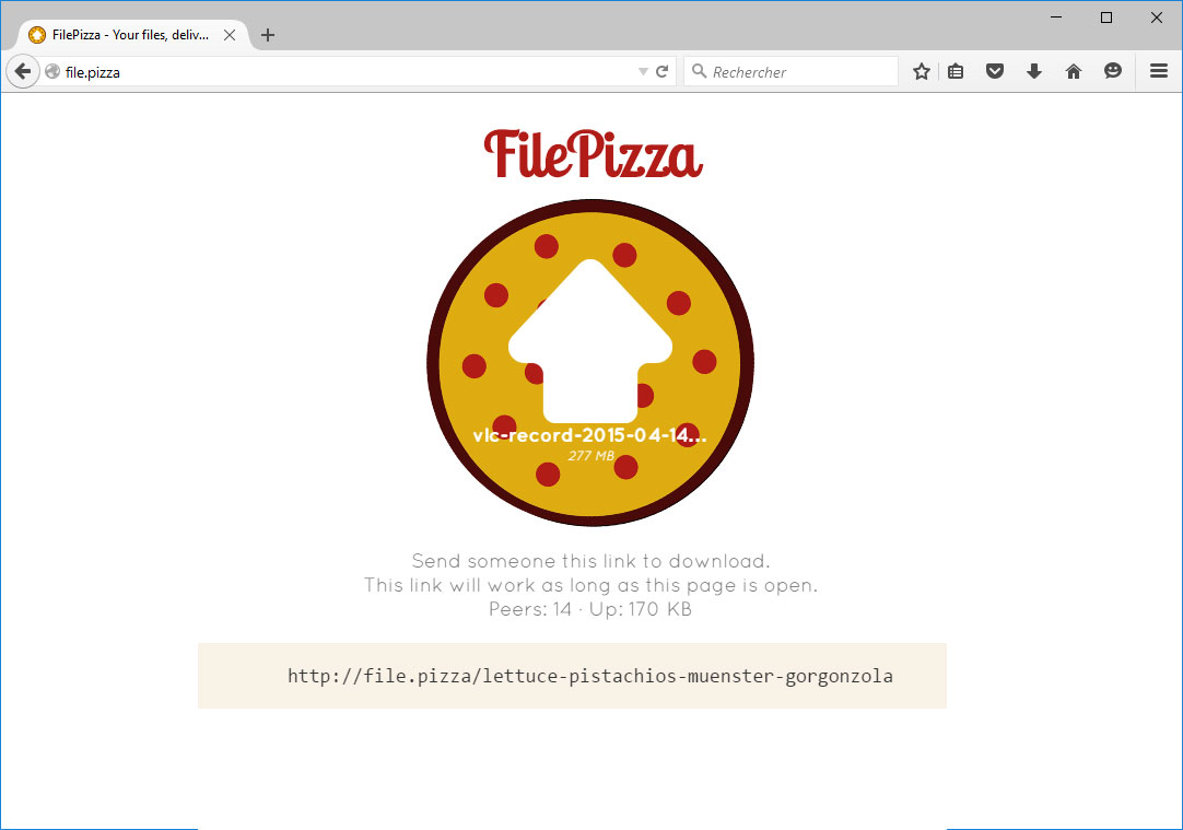 FilePizza : partager des fichiers en P2P dans le navigateur web