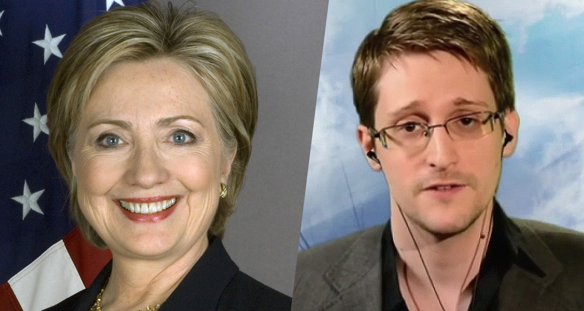 Edward Snowden estime que Hillary Clinton devrait être poursuivie