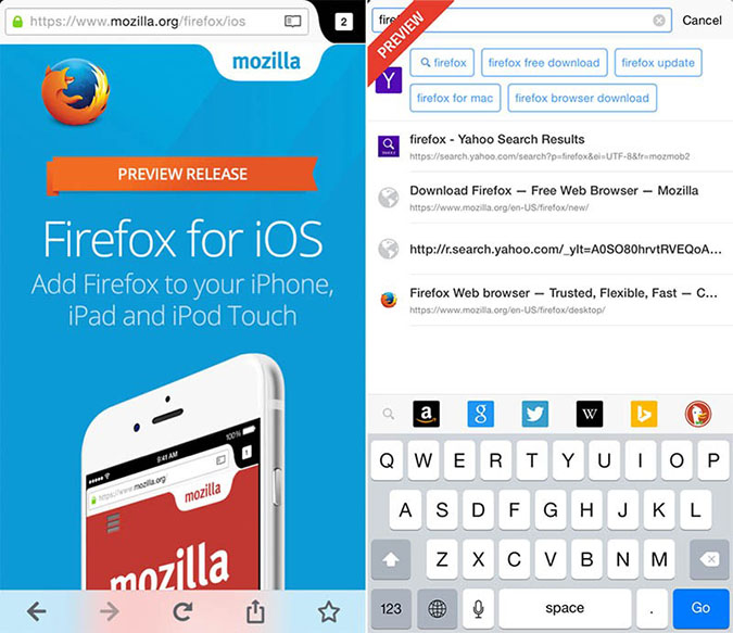 Firefox fait ses premiers pas sur iOS