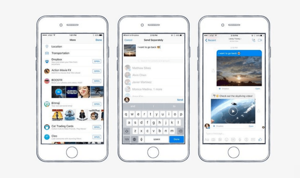 Partager fichier messenger android