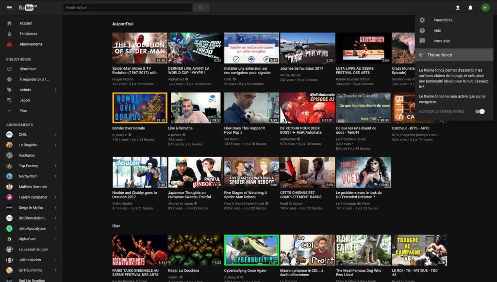 Youtube Comment Activer Le Theme Sombre Pop Culture Numerama