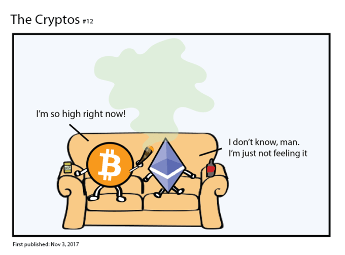 Sur Reddit, des bandes dessinées tournent les crypto-monnaies en ridicule ! Par Nelly Lesage                           The-cryptos-680x503