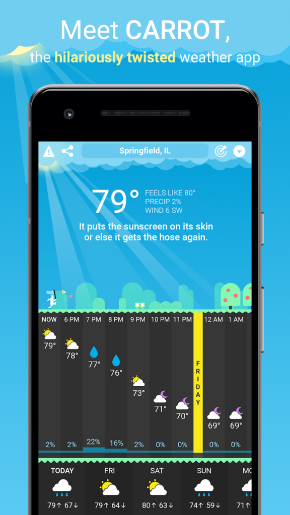 CARROT Weather, la meilleure application pour la météo, arrive enfin sur Android