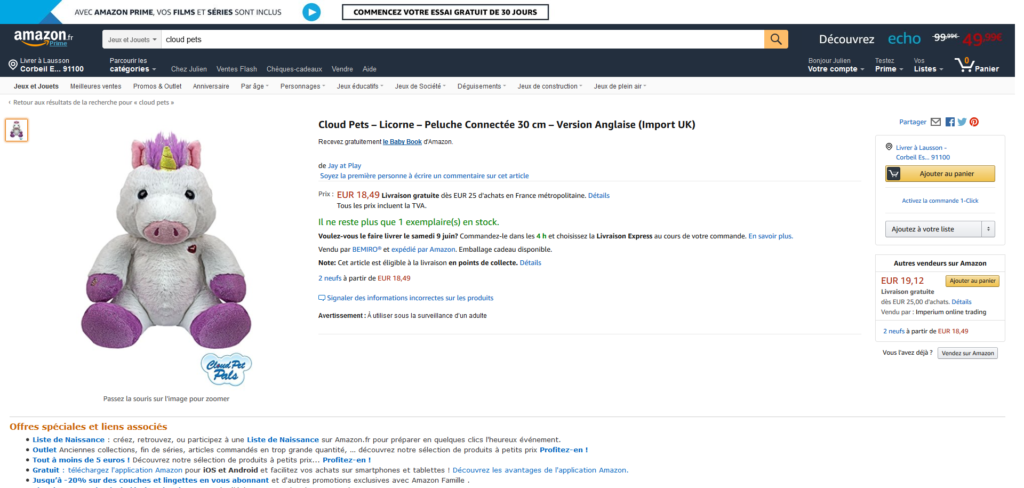 Cloud Pets Amazon
