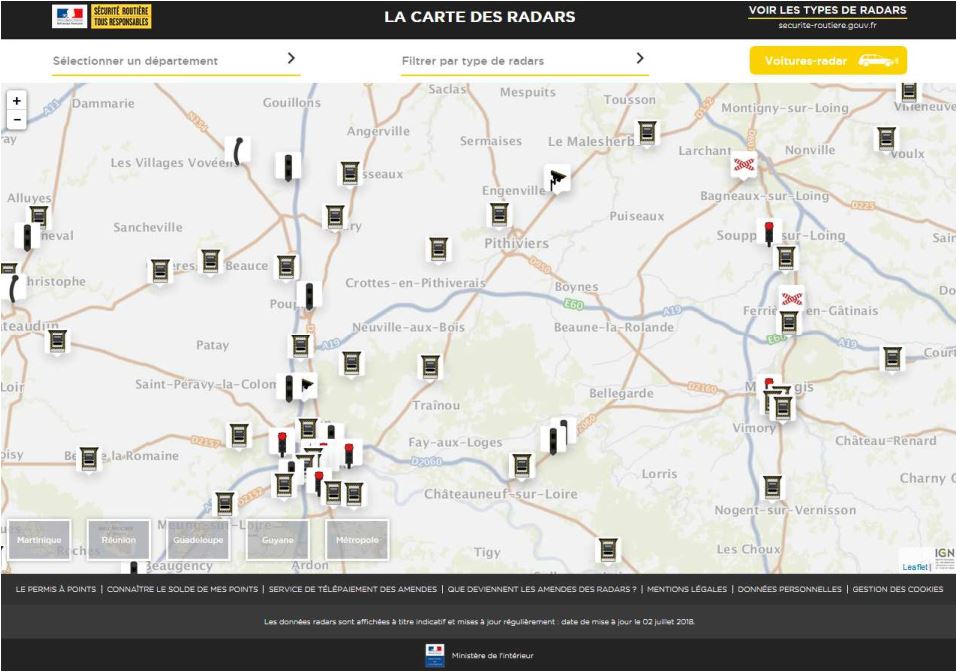 Où sont les radars fixes et les contrôle-leurres en France ? Par Julien Lausson                               Carte-des-radars