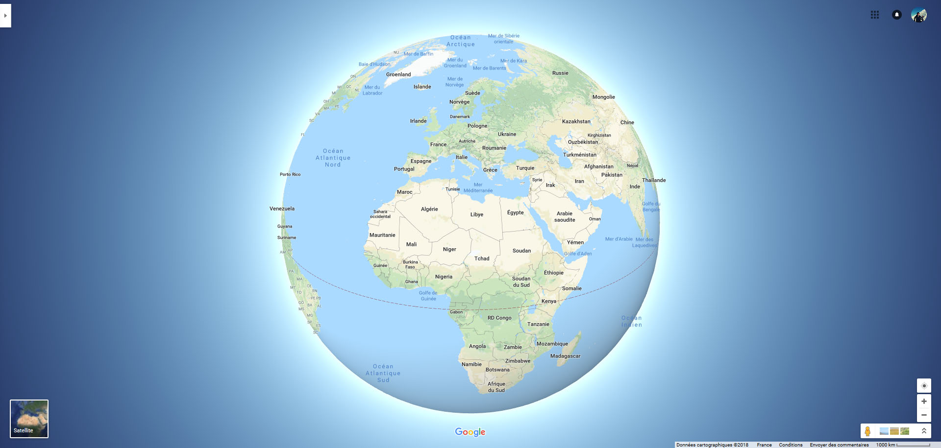 carte du monde détaillée google
