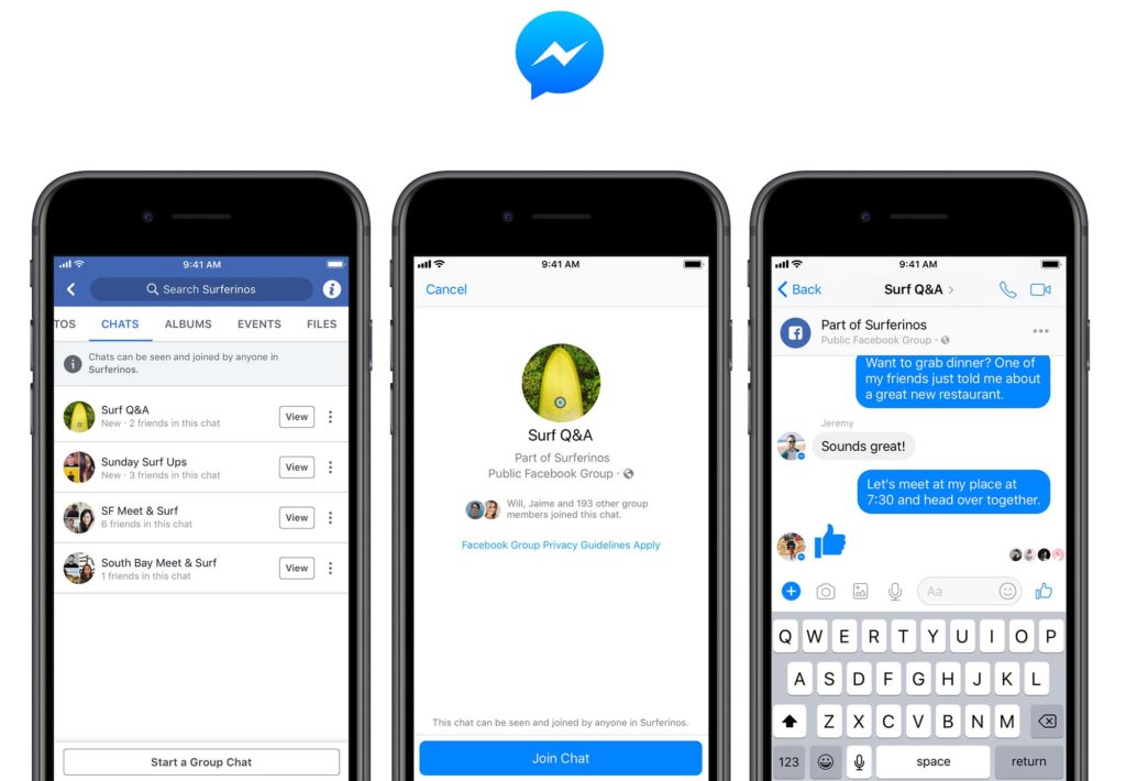 Facebook rend les discussions instantanées dans les groupes encore plus