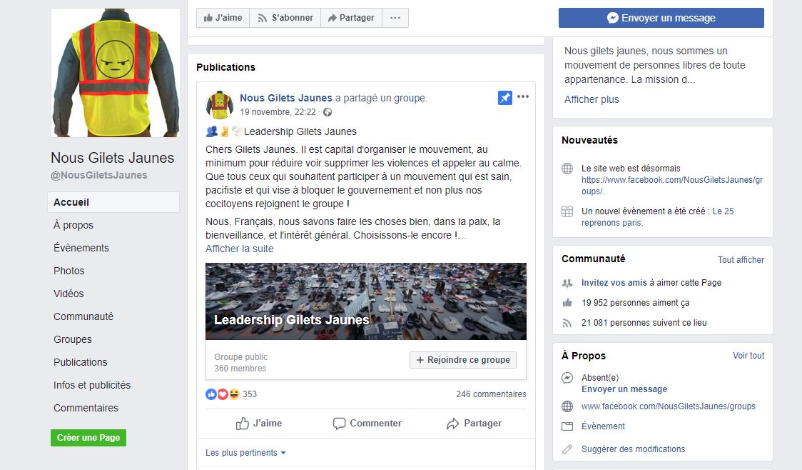 Facebook Censure T Il Le Mouvement Des Gilets Jaunes