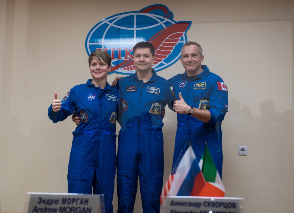 Anne McClain; Oleg Kononenko et David Saint-Jacques