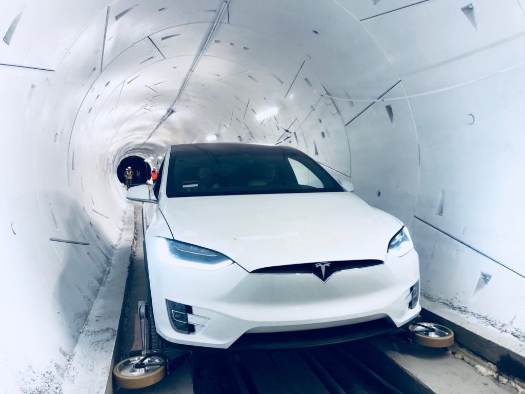 test tunnel boring company tesla