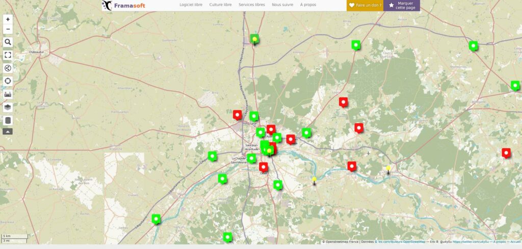 Framacarte Marchés de plein air - uMap