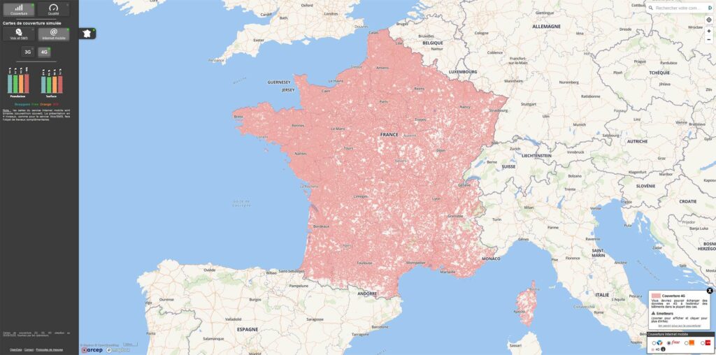 couverture 4G Free Mobile