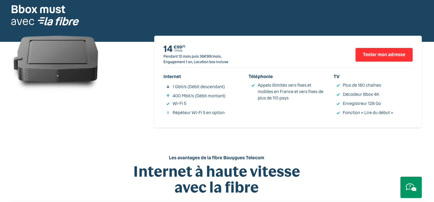 Pour 14,99 €/mois, la Bbox Must est la meilleure offre fibre du moment