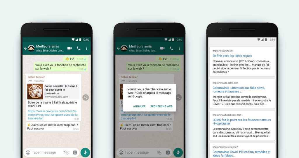 WhatsApp recherche désinformation