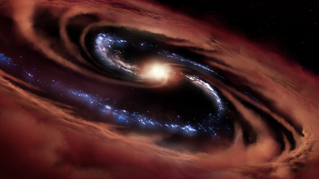 Cette galaxie survit à son trou noir vorace en formant de nouvelles étoiles