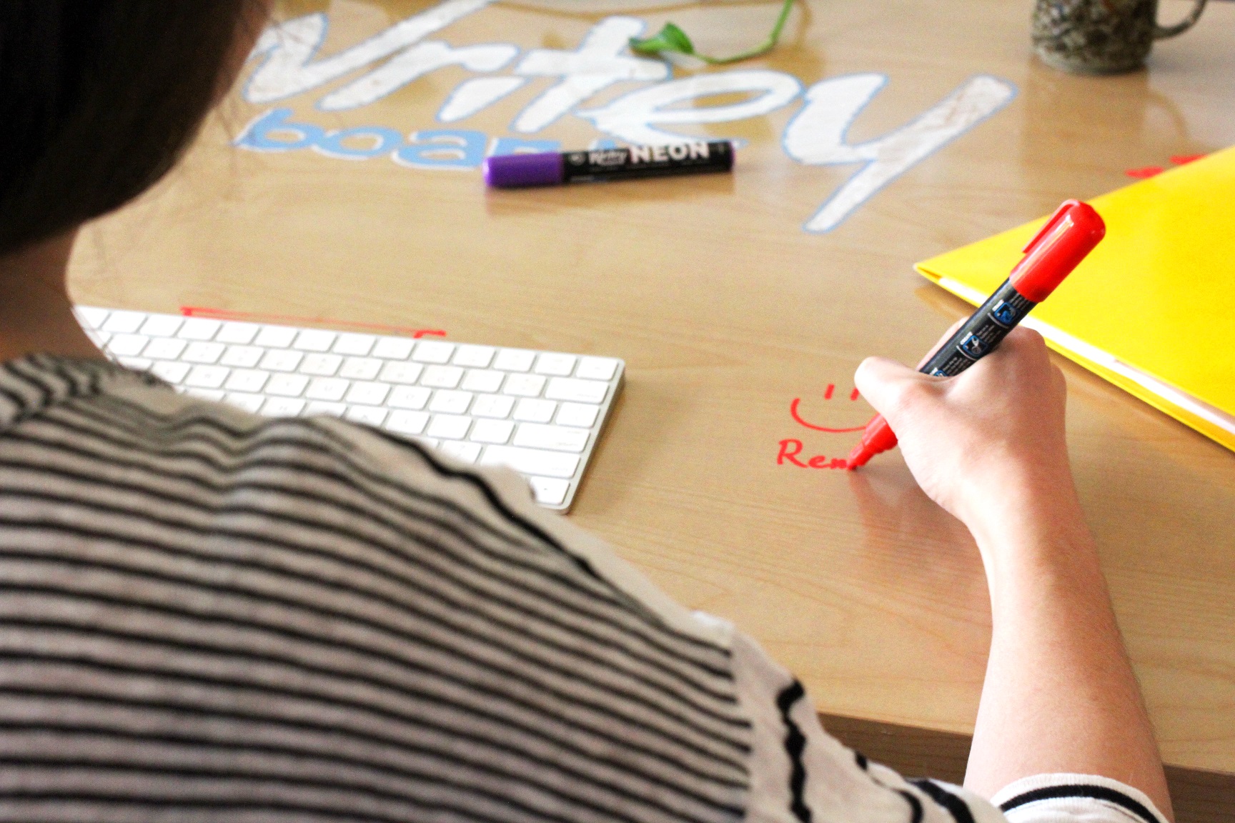 Dont write. Write on. Writing on the Desk. Write on the Desk. Don't write on the Desk.