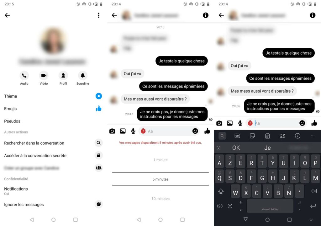 Comment envoyer des messages éphémères sur Facebook Messenger