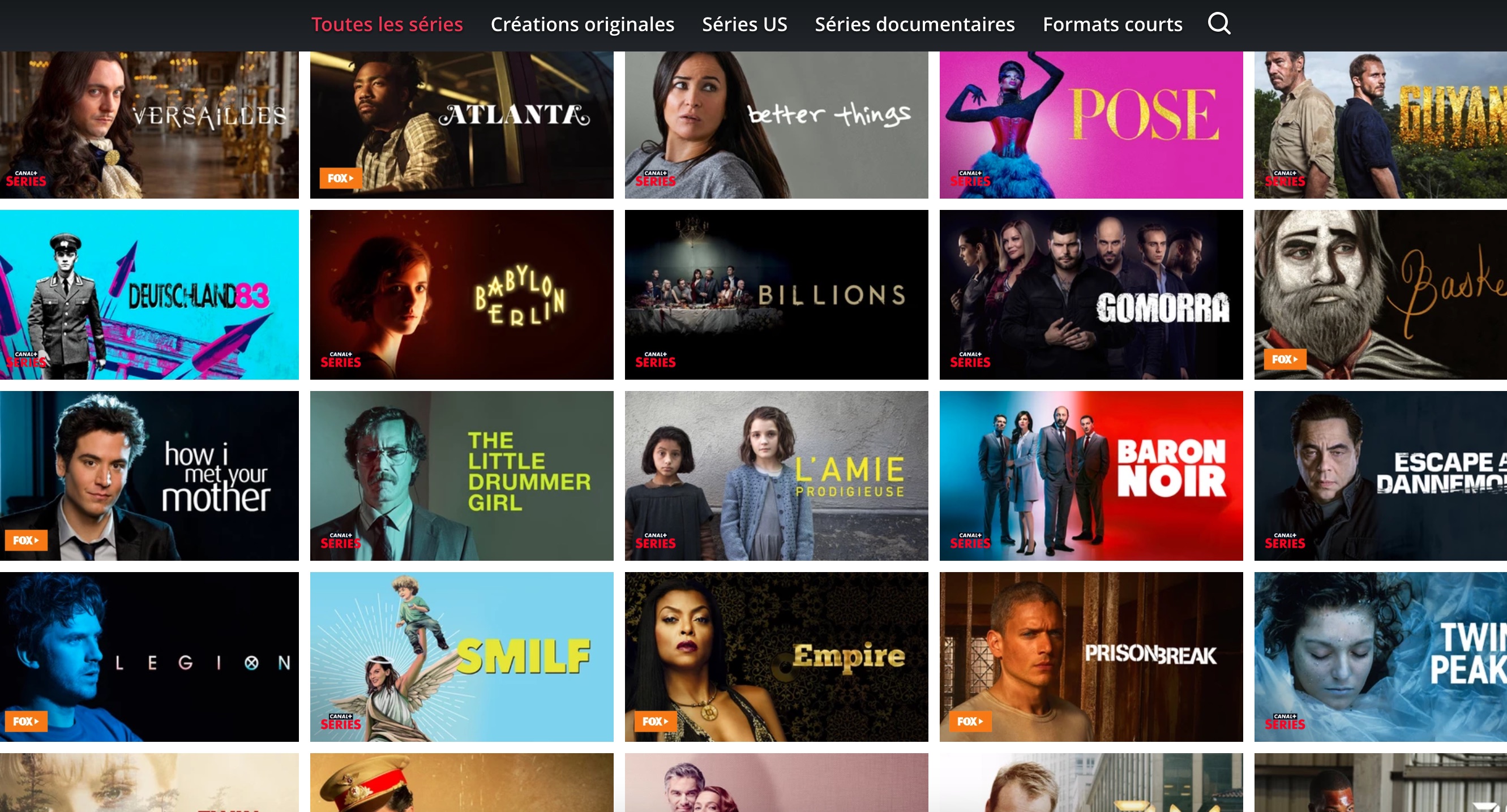 Canal+ Séries quelles sont les 153 séries du catalogue du nouveau