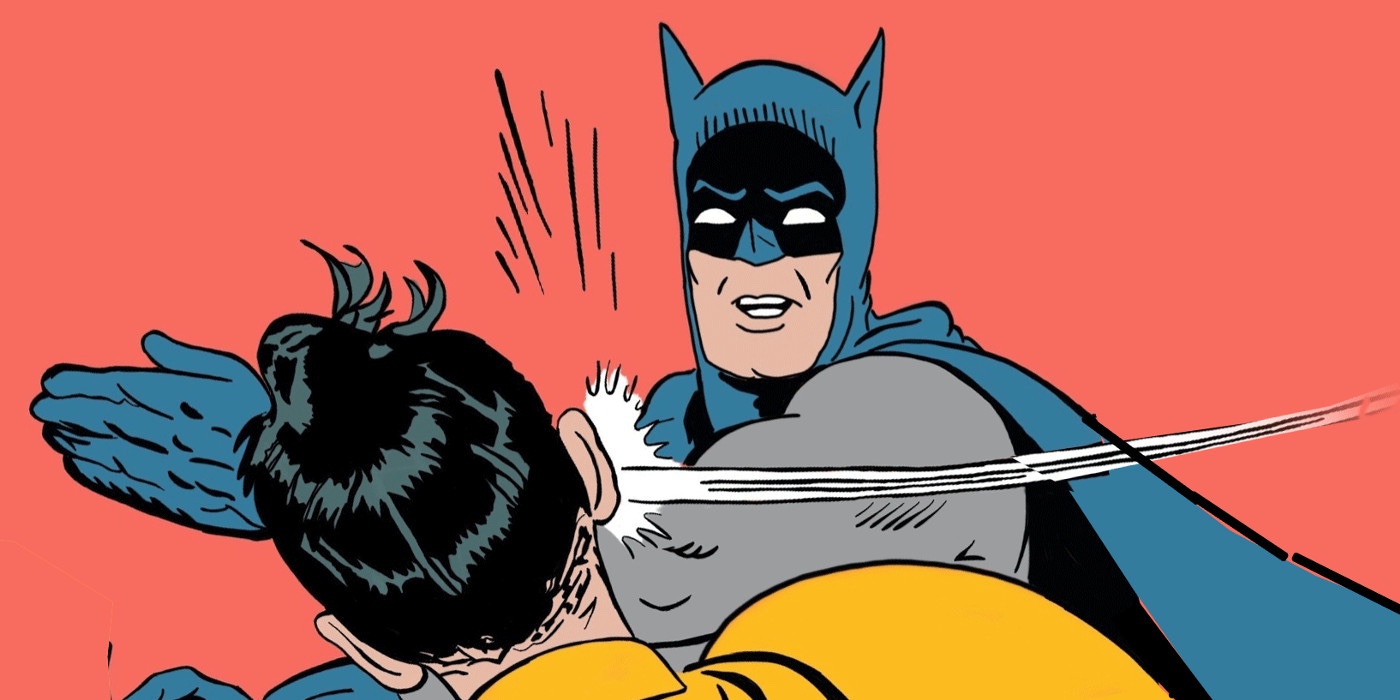 Batman slaps Robin