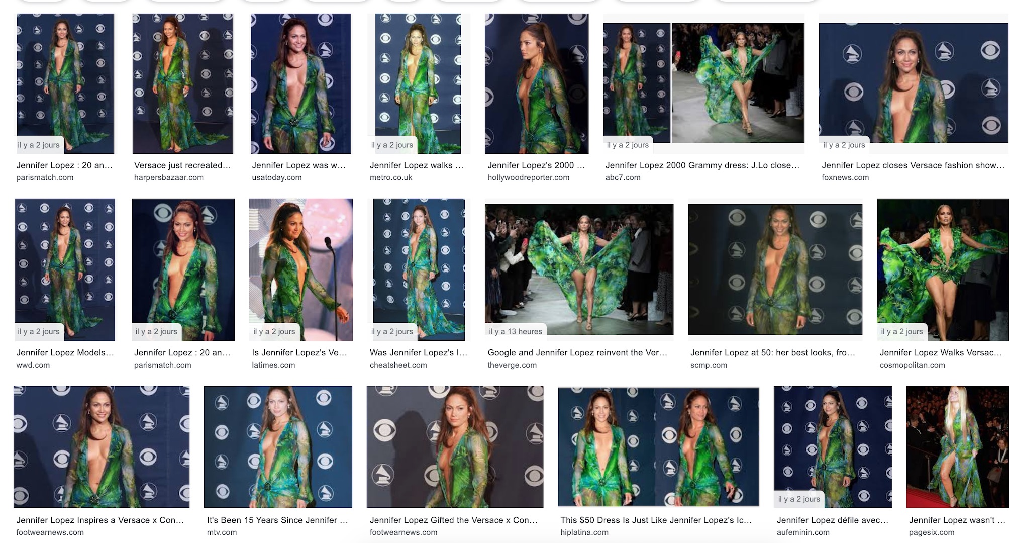 Jennifer lopez hotsell robe verte versace