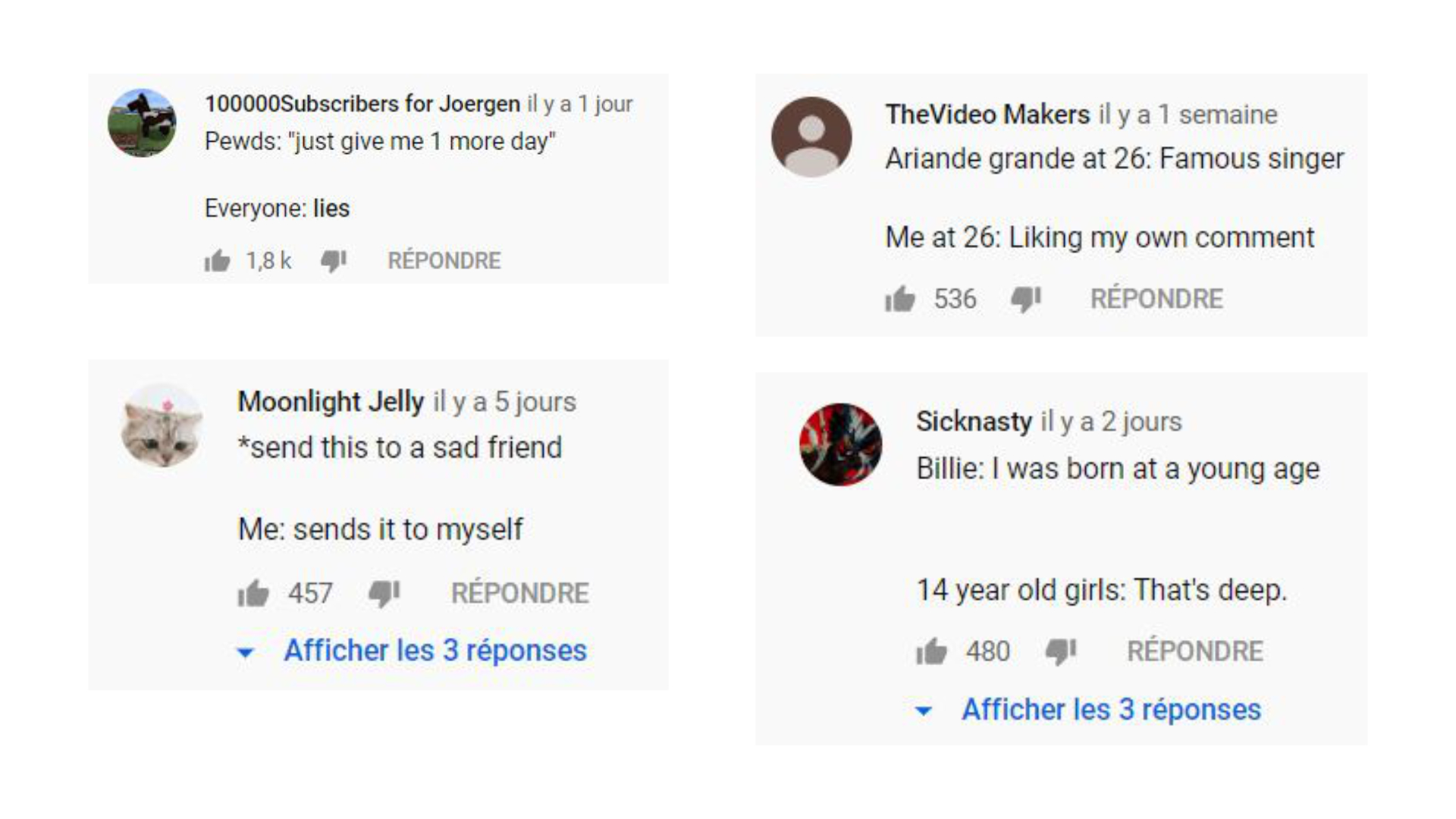Un commentaire YouTube a atteint le million de likes et ça en dit long