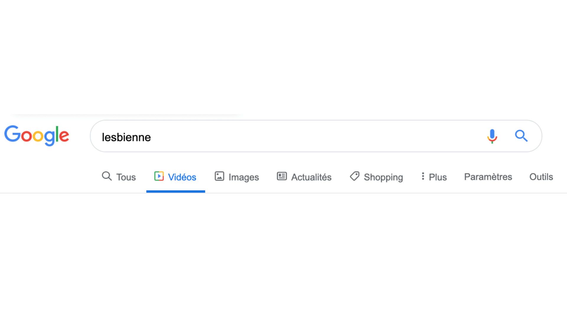 Le mot « lesbienne » dans Google longlet vidéo montre enfin moins de pornographie image photo