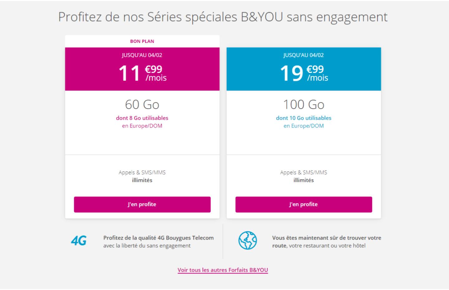 Le Deal du Jour : B&You propose un forfait 4G 60 Go à 11,99 €/mois ...