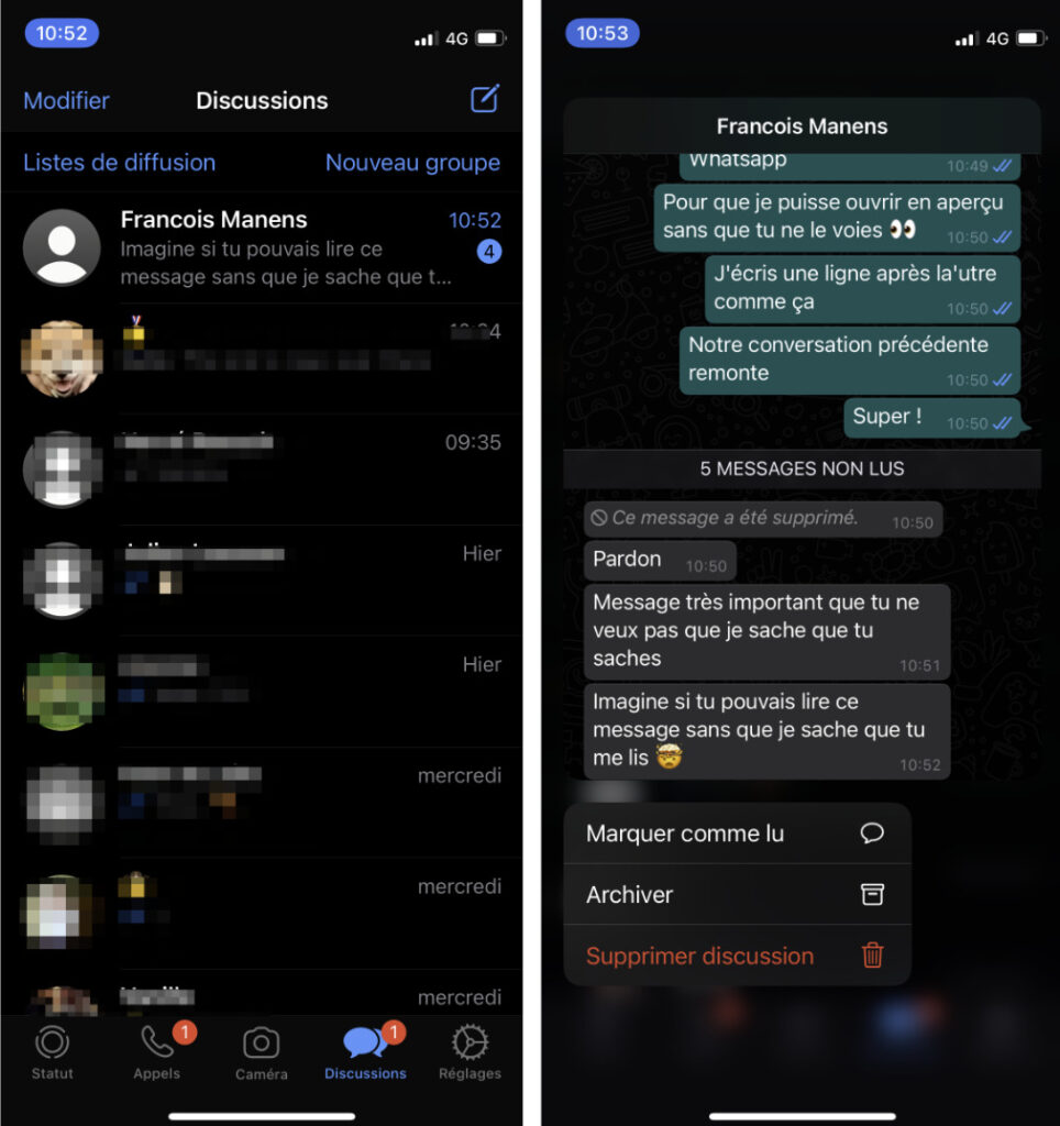 Comment lire un message dans Facebook Messenger sans être « vu