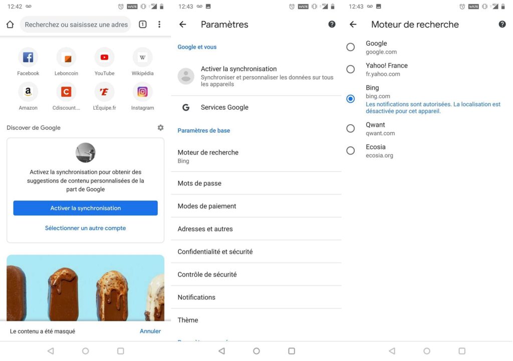 Android moteur de recherche