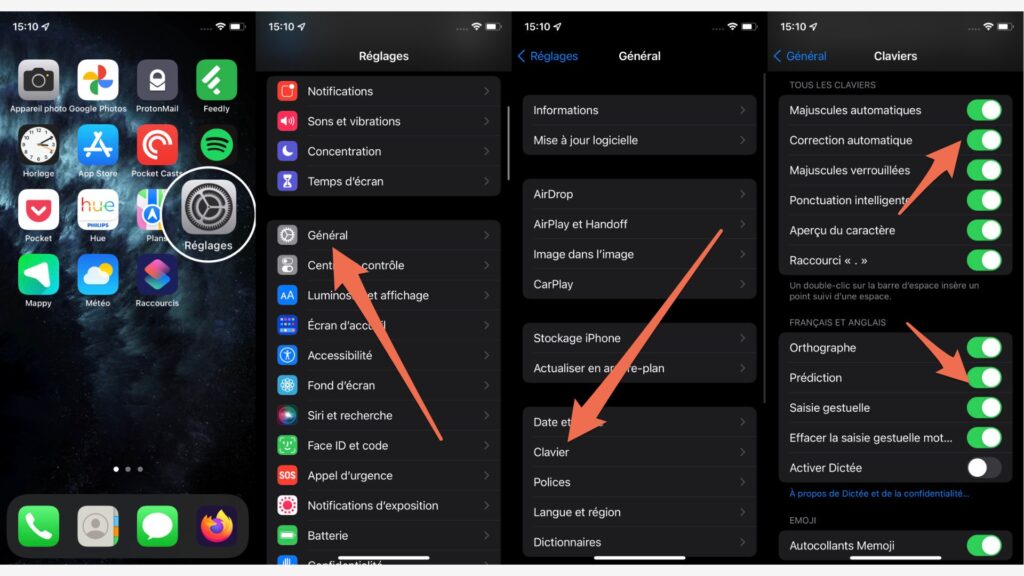 Comment désactiver l'autocorrection sur iPhone
