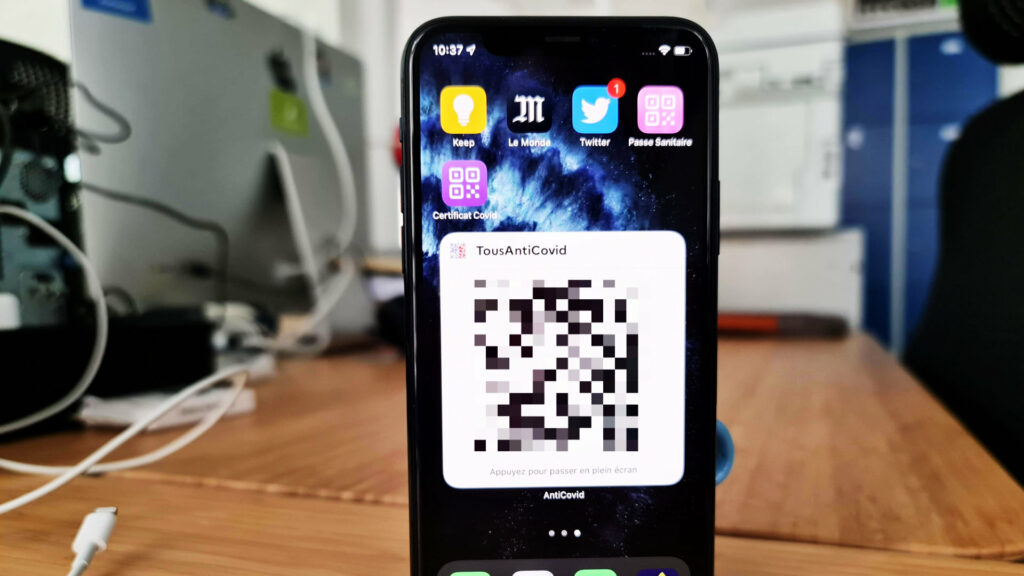 Pass sanitaire widget iPhone