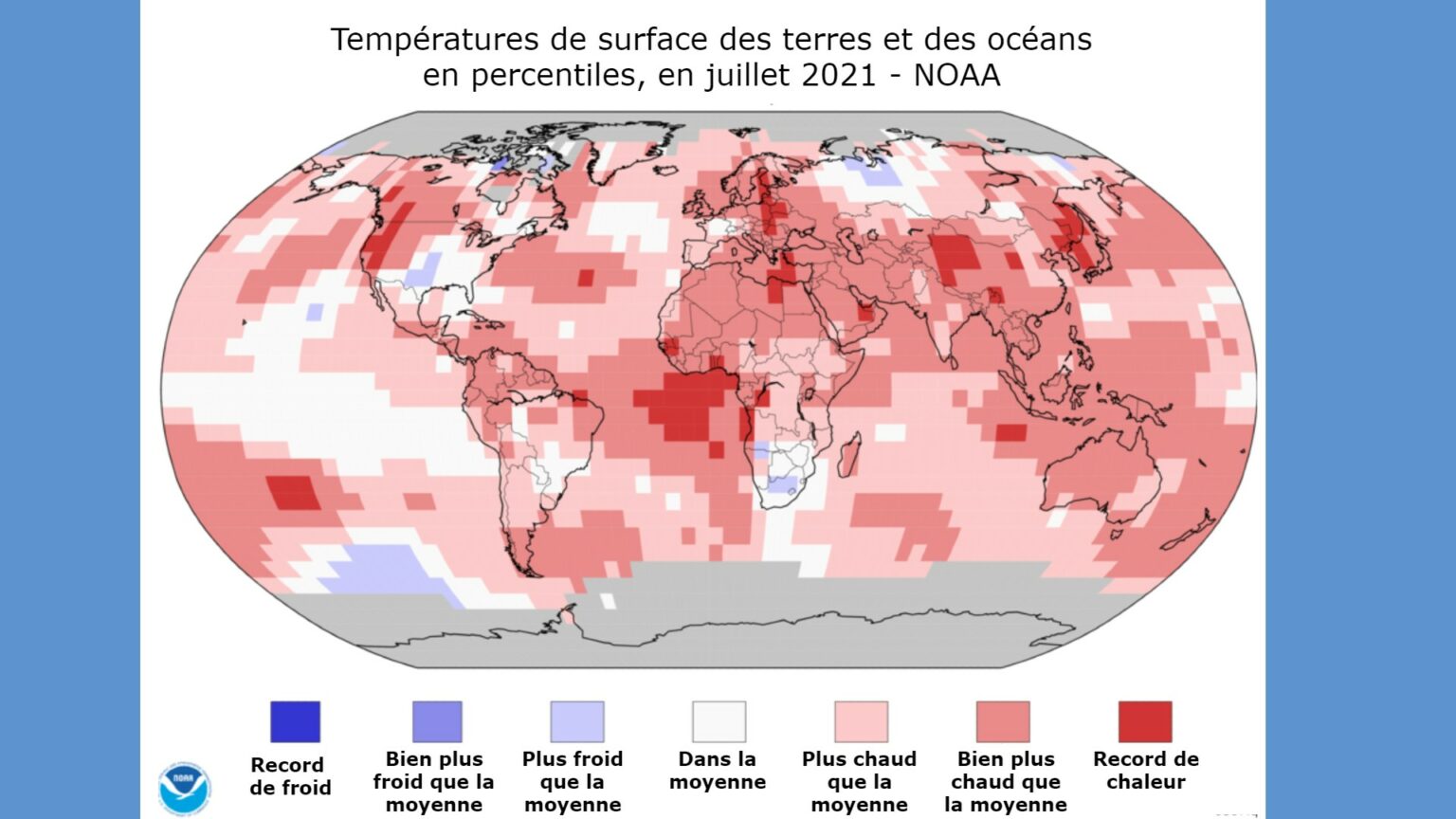 Peta ini menunjukkan penyimpangan iklim Juli 2021, bulan