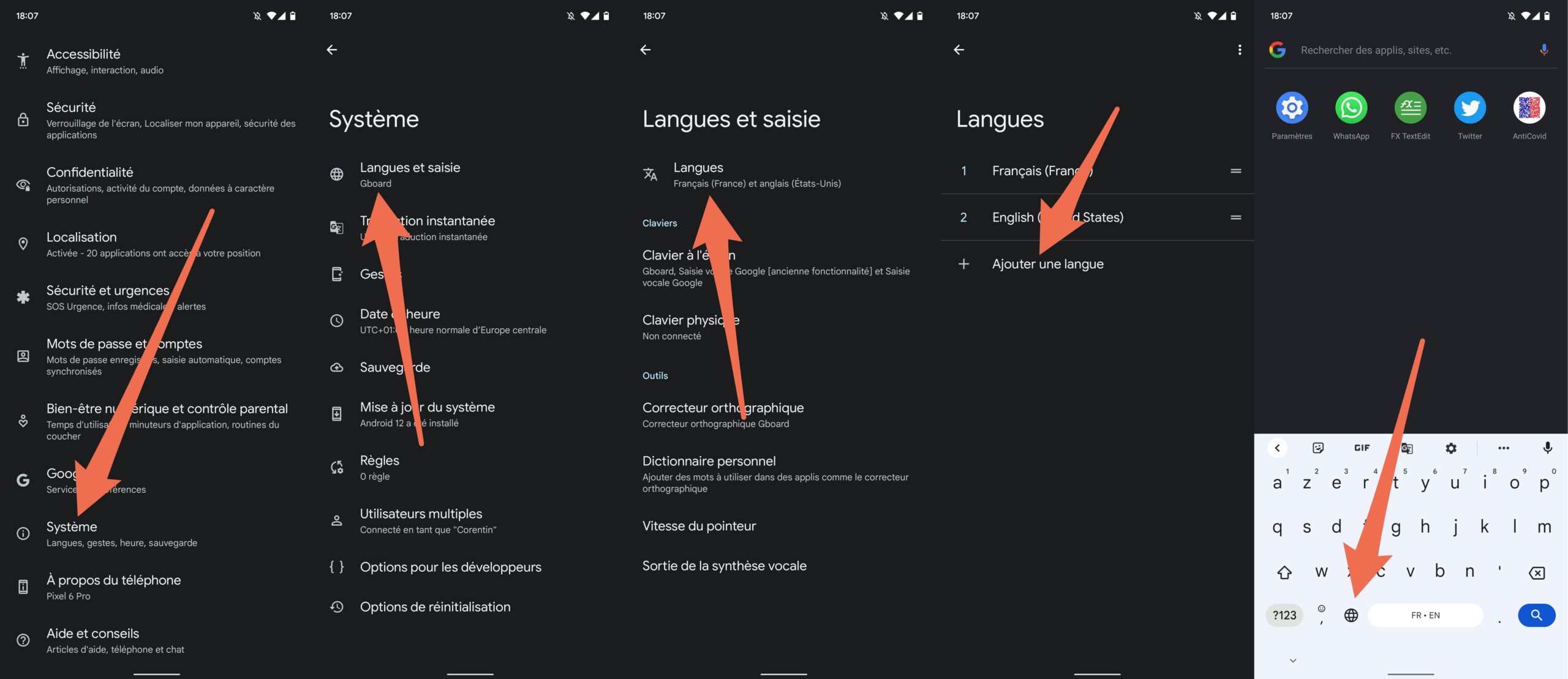Le clavier d'iOS 10 change de langue à la volée