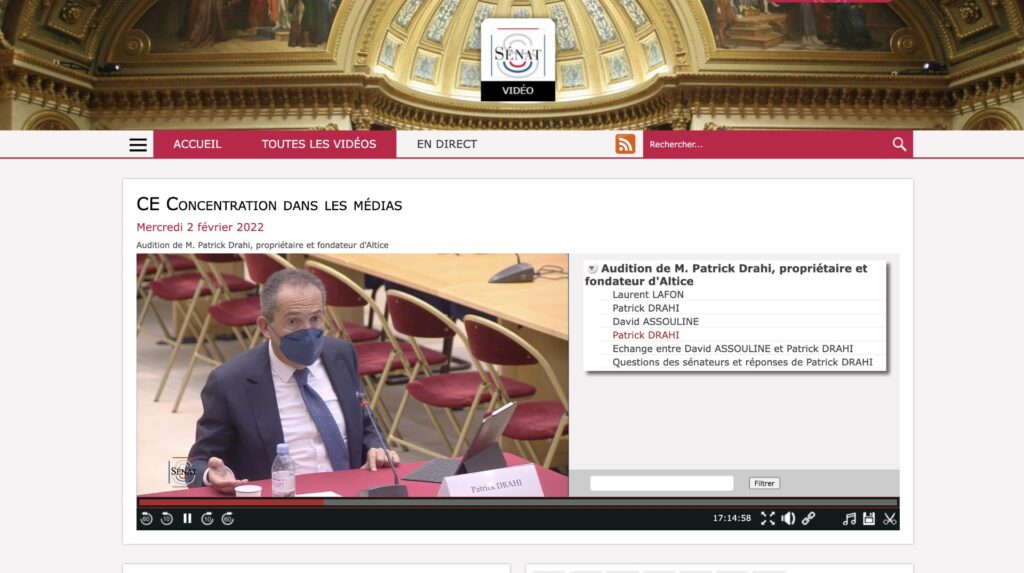 Audition Drahi sénat