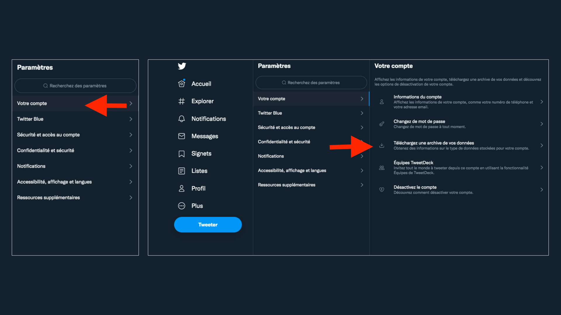 Téléchargez une archive de vos données sur Twitter