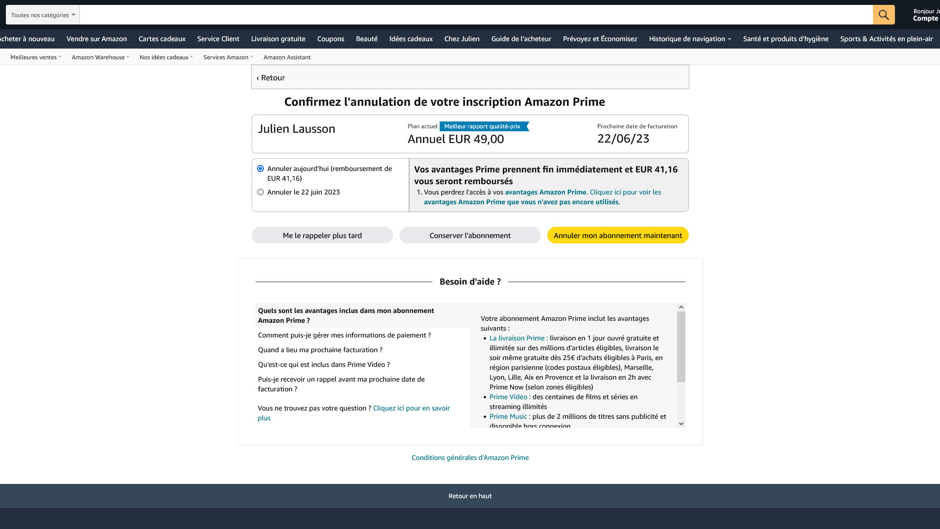 Prime : comment résilier son abonnement et se faire rembourser