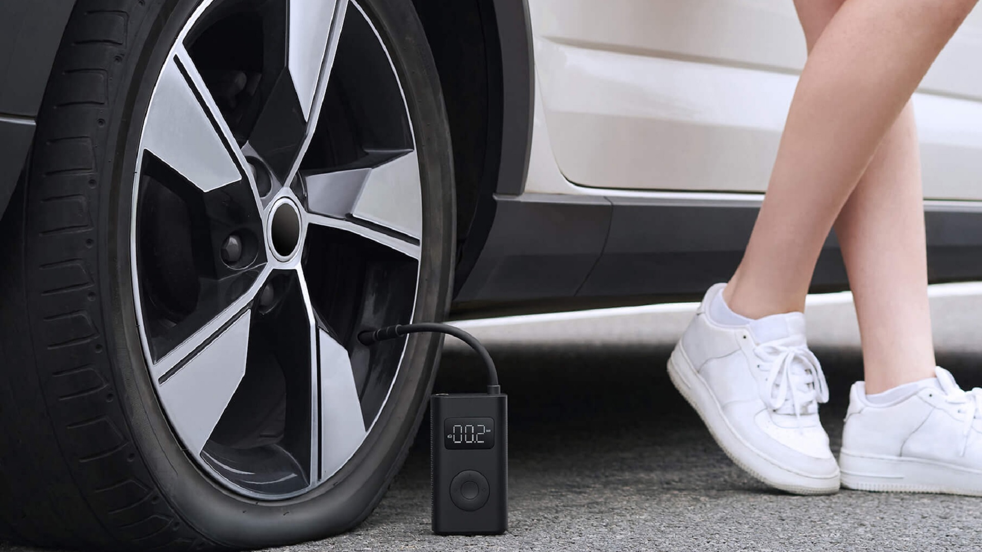 Xiaomi Compresseur d'air électrique portable 2, pompe à air électrique pour  pneus de voiture, pompe