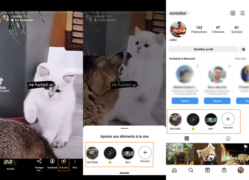 story instagram Une