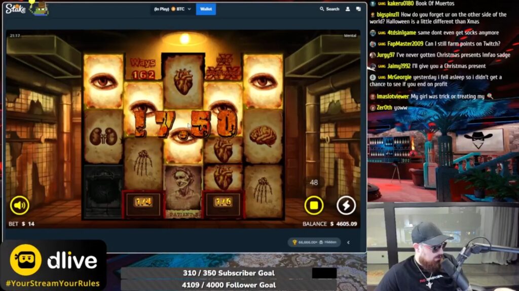 Un streamer casino est en direct sur la plate-forme DLive.