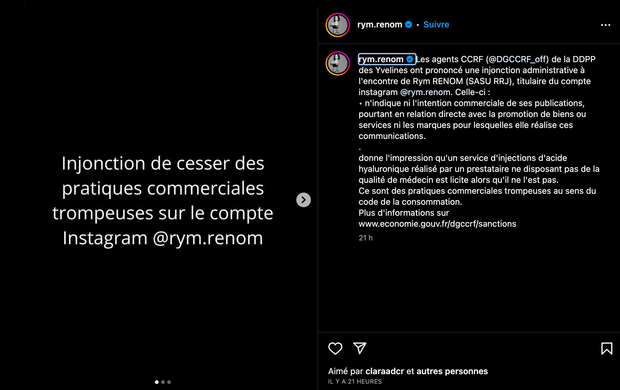 Julien Bert, Rym Renom, Laura Agogue : de nouveaux influenceurs sanctionnés  pour pratiques commerciales trompeuses - Numerama