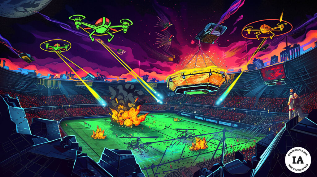 numerama_stadium_drones_above_the_stadium_lasers_shooting_at_them