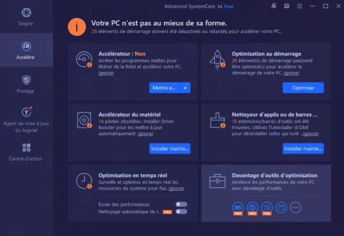 Optimisation de votre système avec Advanced SystemCare Free