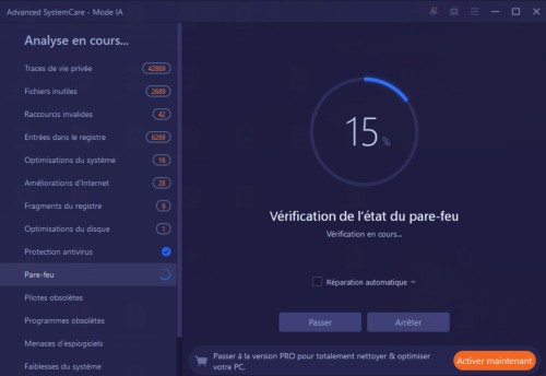 Analyse de votre système avec Advanced SystemCare Free